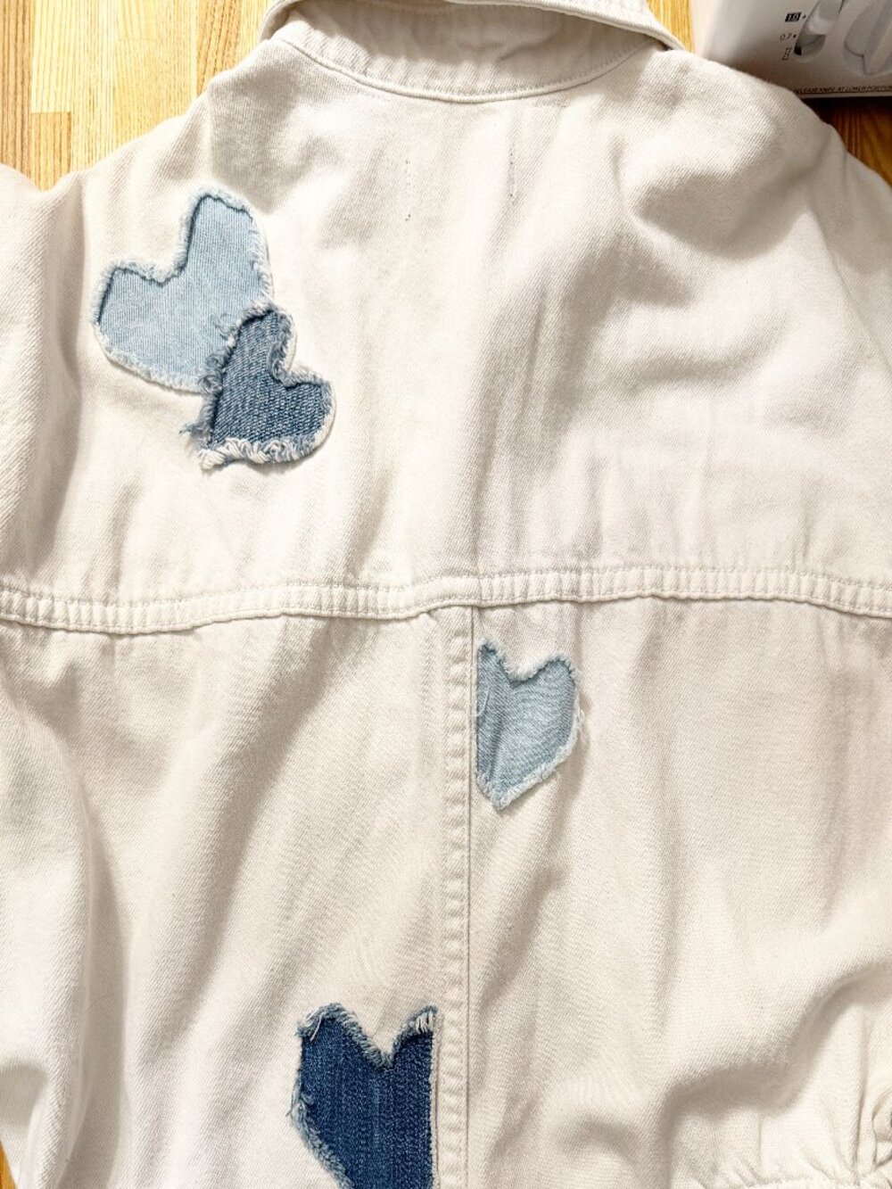 We The Free x Tricia Fix Re_Nuuly White Denim Heart Romper - Size M - Picture 9 of 10